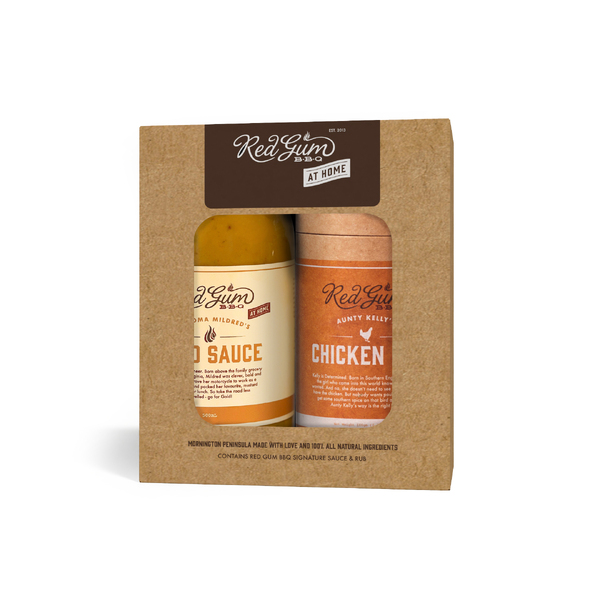 Red Gum BBQ Large Rub / Large Sauce Gift Pack - Gold Sauce + Chicken Rub 680g (8)