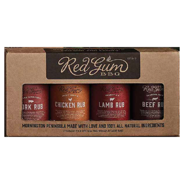 Red Gum BBQ Meat Rubs Gift Box 4 x Large Rubs 860g