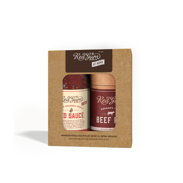 Red Gum BBQ Small Rub / Small Sauce Gift Pack - Red Sauce + Beef Rub 370g (8)