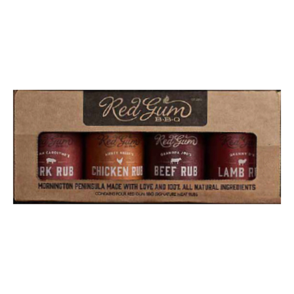 Red Gum BBQ Meat Rubs Gift Box 4 x Small Rubs 310g