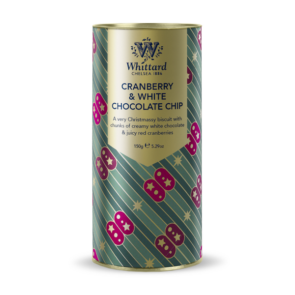 Whittard of Chelsea Christmas 2024 Cranberry & White Chocolate Biscuit Tube 150g (6)
